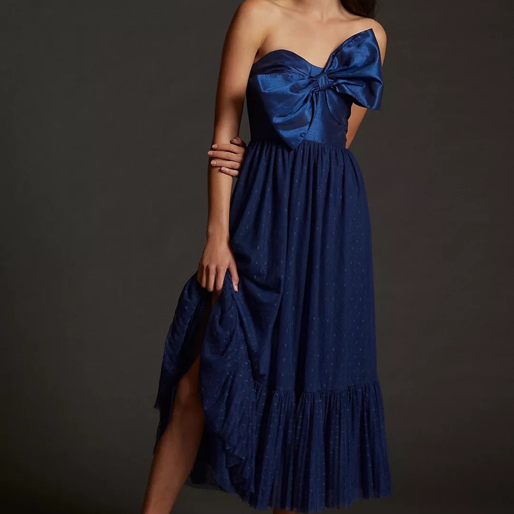 Tulle Bow-Tie Midi Dress